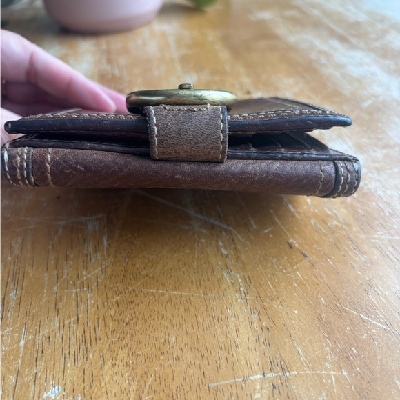 Coach Vintage Brown Leather Wallet with Buckle, Y2K Coach - Picture 4 of 12